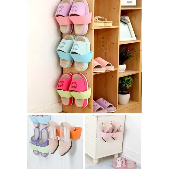 Bathroom Slipper Holder - Practical Behind Door Shelf - Slipper Holder Pink