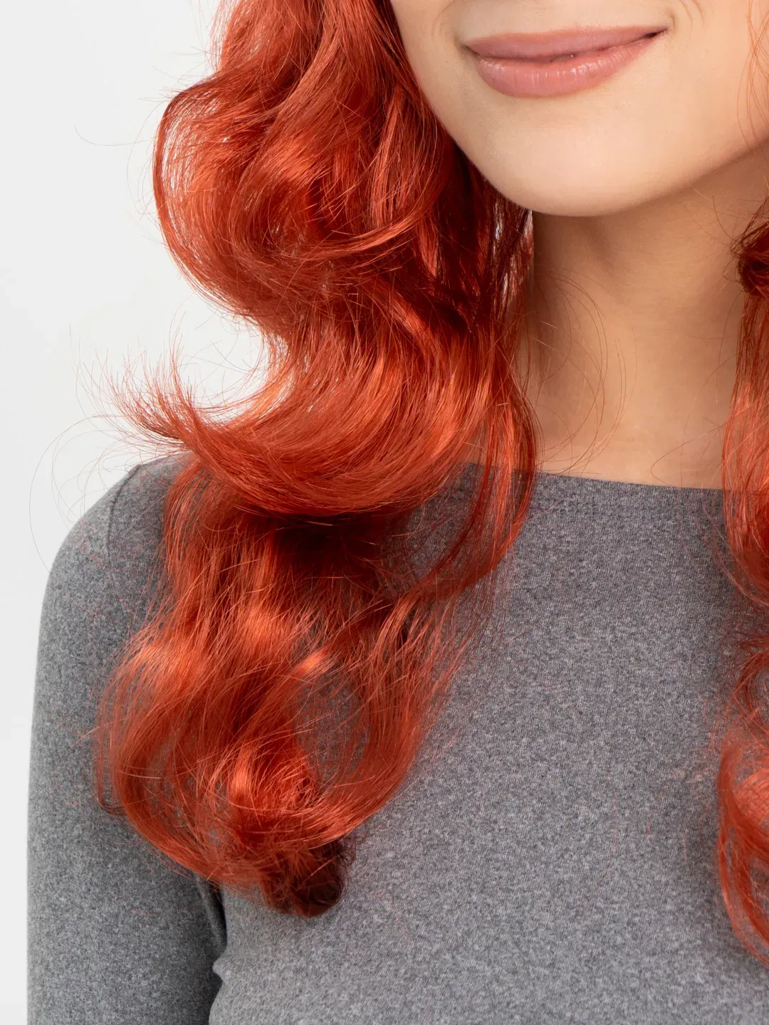 Red Color Wavy Long Party Wig with Bangs