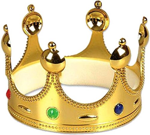 Plastic King Crown Gold Color Adult Size 55 cm