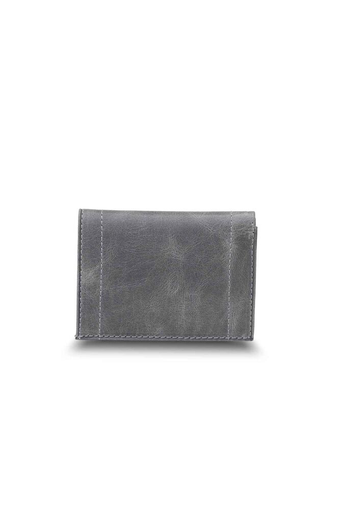 Minimal Antique Gray Leather Men's Wallet