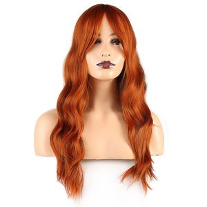 Kanekalon Fiber Synthetic Medium Wig with Wavy Special Bangs / Copper