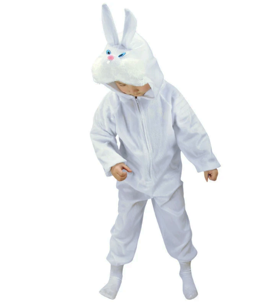 Kids Rabbit Costume White Color 3-5 Years 100 cm