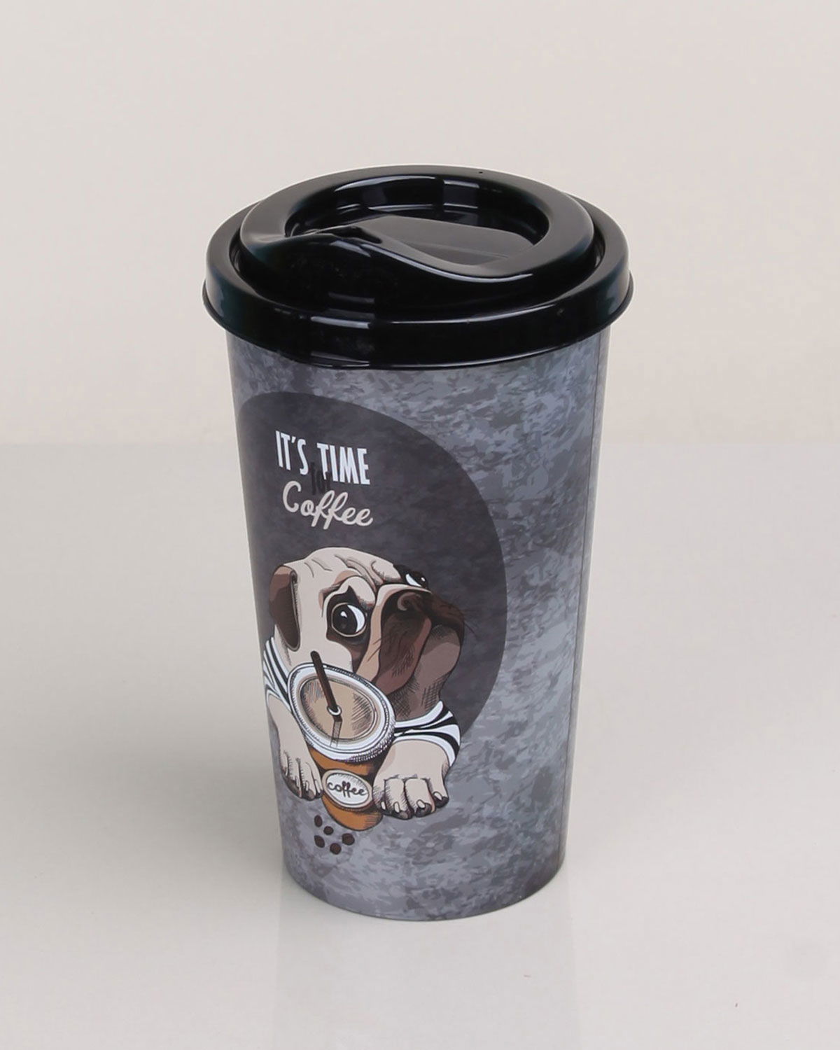 Coffee Glass - Patterned 650ML with Lid