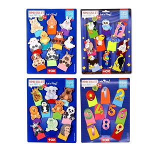 4 Set - 40 Pieces Numbers, Flying, Domestic and Wild Animals Finger Puppet