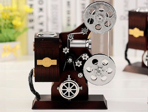 Projector Shaped Jewelry Music Box with Drawers