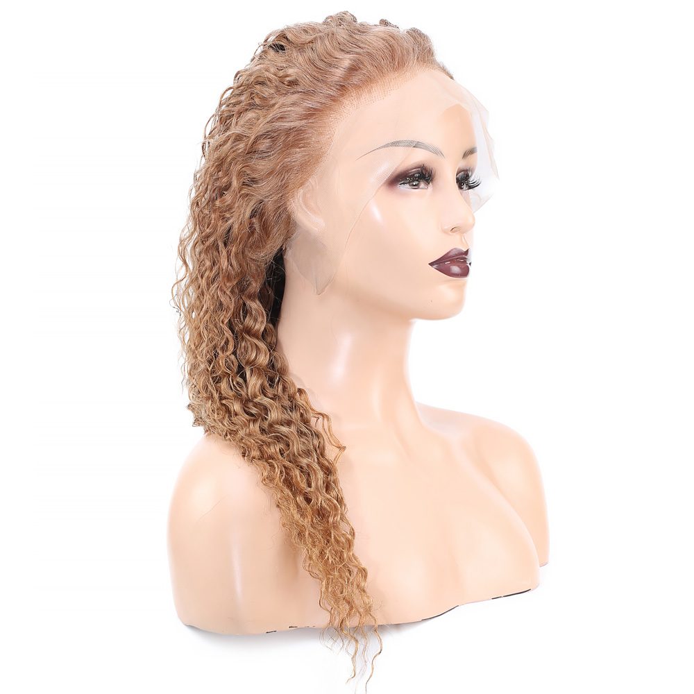 Afro Wave Front Lace Real Hair Tulle Wig / Auburn / 60/65cm