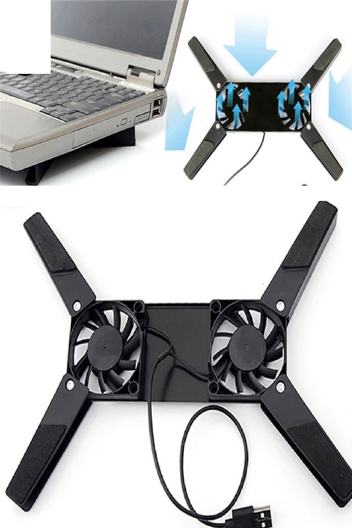 2 Fans Notebook Cooler Portable Foldable Laptop Cooler Fan Usb Stand Computer Fan