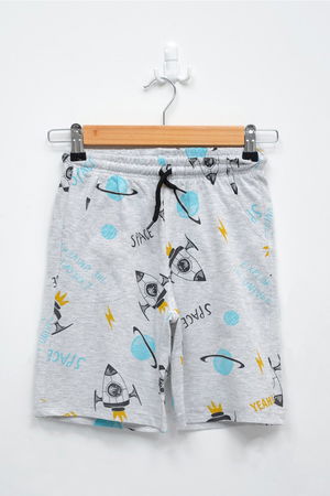 3-7 Years Printed Shorts Gray