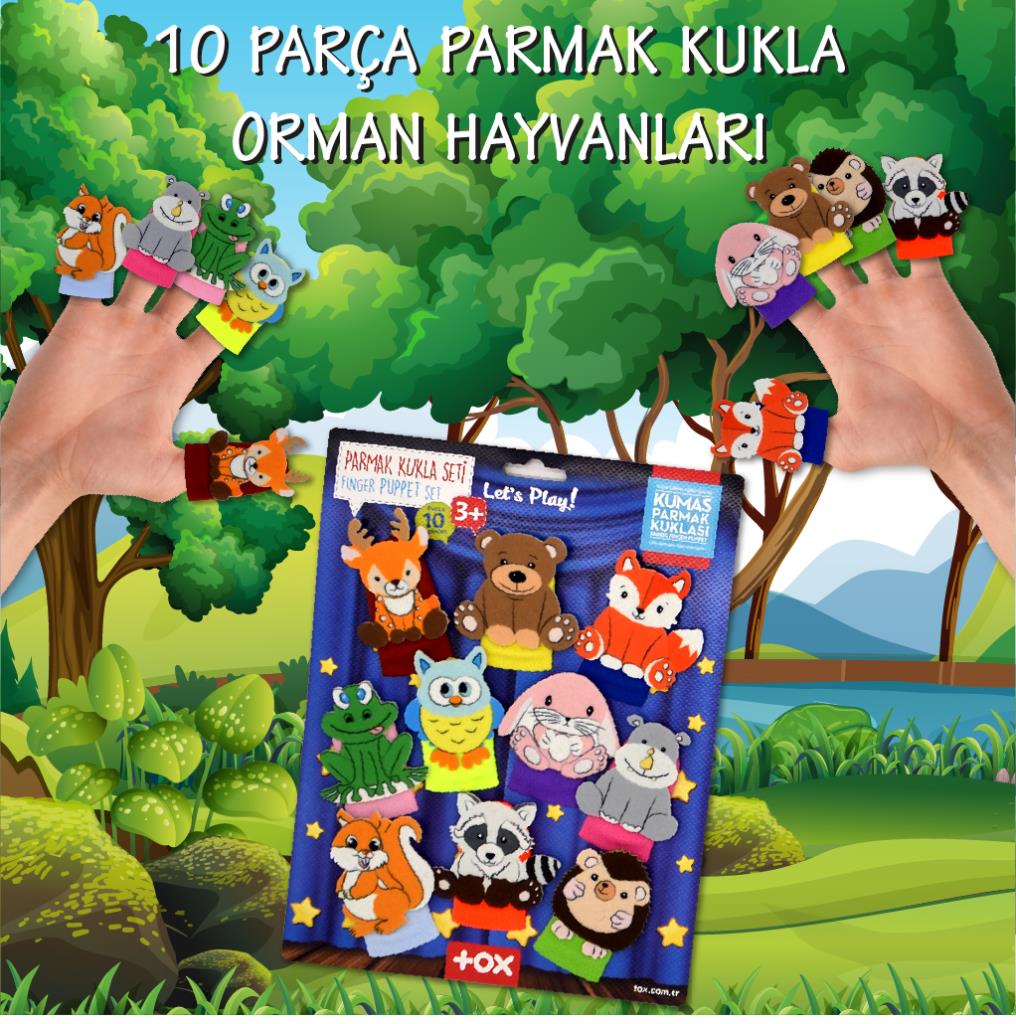 Forest Animals 10 Piece Finger Puppet Set