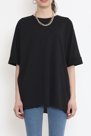 Plus Size Double Sleeve T-Shirt Black