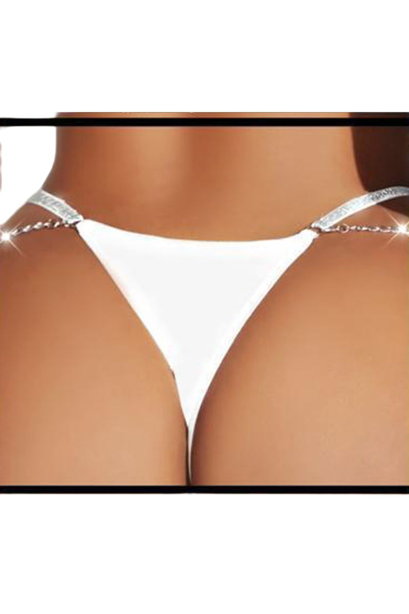 Women's Fancy Lingerie Thong Panties Perfect Fall D226 White