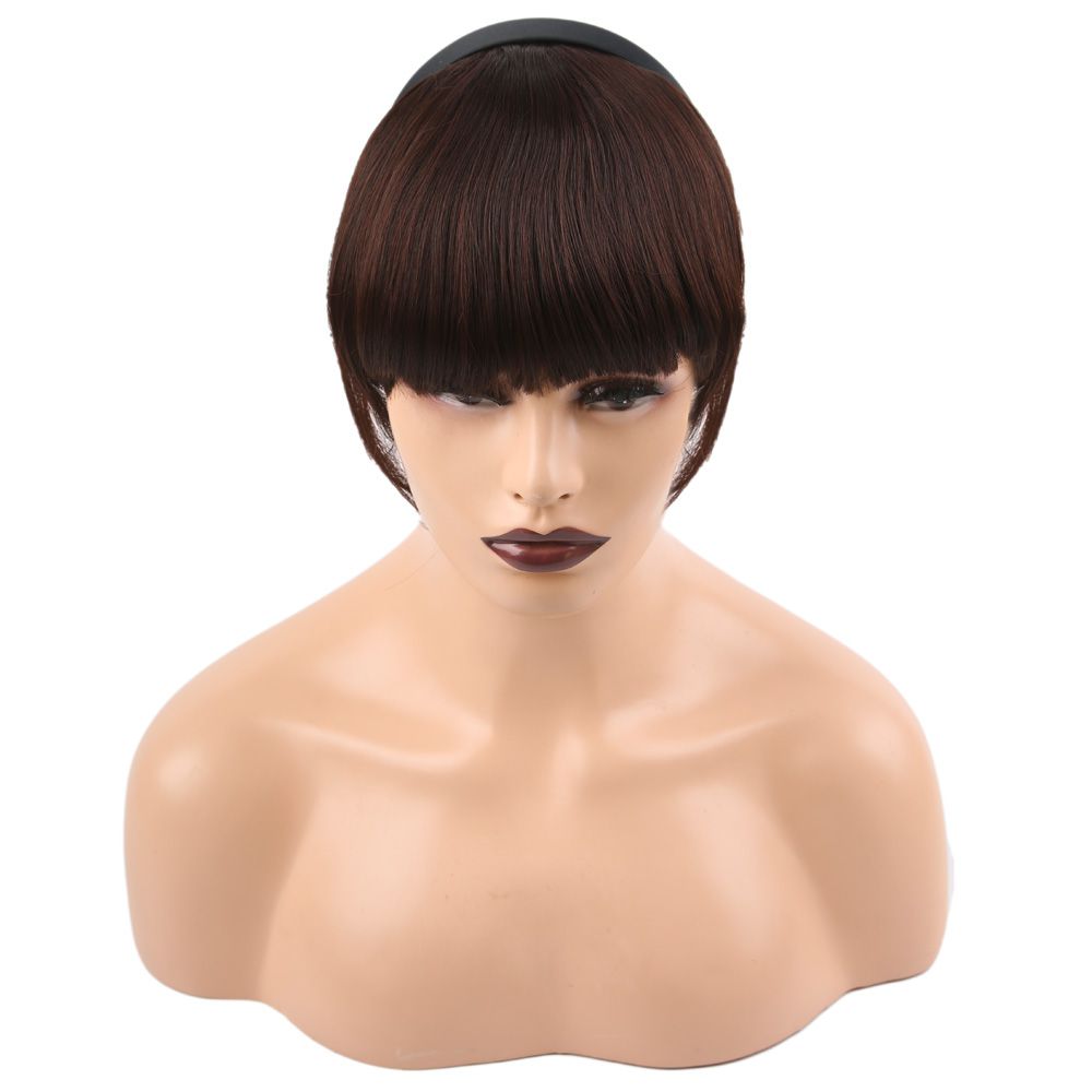 Crowned Kanekalon Fiber Synthetic Bangs / Dark Brown