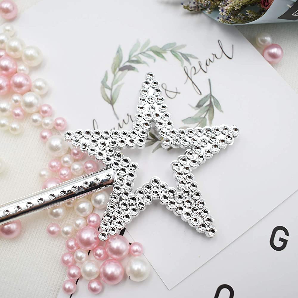 Star Model Fairy Wand Angel Wand Princess Wand Metalized Silver Color