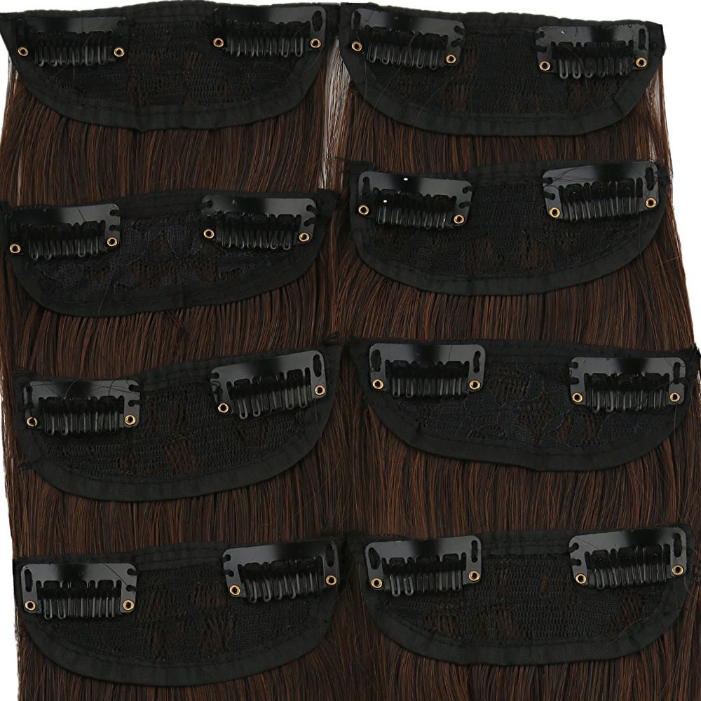 Kanekalon Fiber Synthetic Flat 8 Piece Hair Snaps / Coffee Caramel