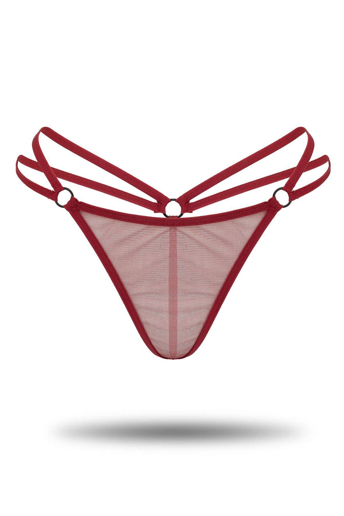 Special Design Thong Panties Burgundy