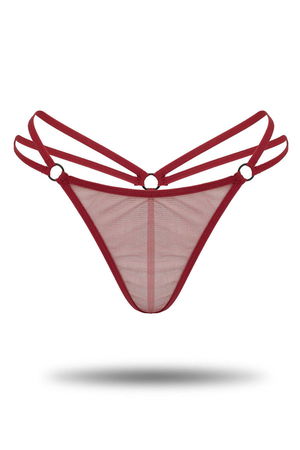 Special Design Thong Panties Burgundy