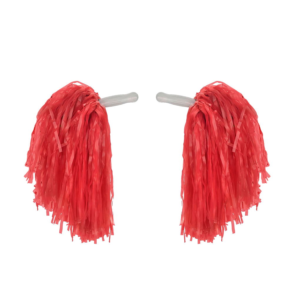 1 Pair (2 Pcs) Red Color 23 April Show Pompom