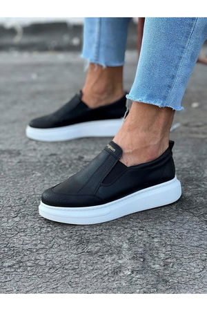 Black Flat Casual Men's Shoes