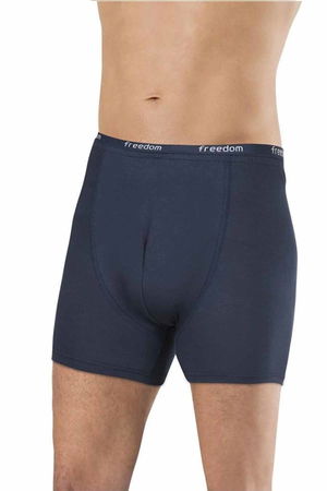 Bamboo Solid Color Men's Boxers Navy Blue - 1275A