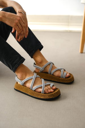 Men's Basement Rope Rope Gray Casual Sandals