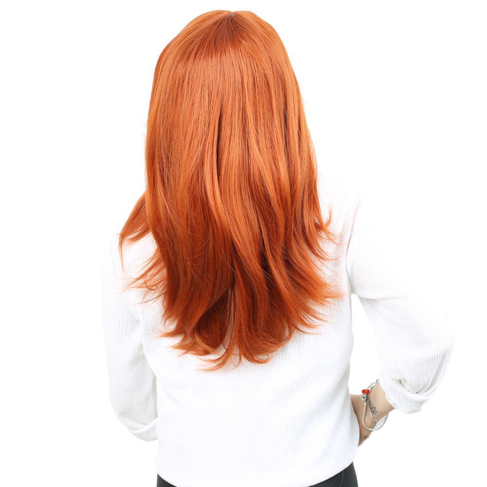 Kanekalon Fiber Synthetic Medium Straight Wig without bangs / Copper