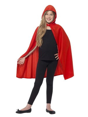 Red Color Hooded Fabric Cape 90 cm