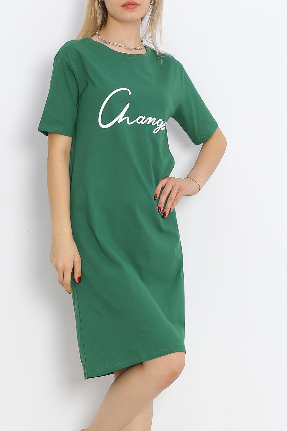 Printed Suprem Dress Emerald