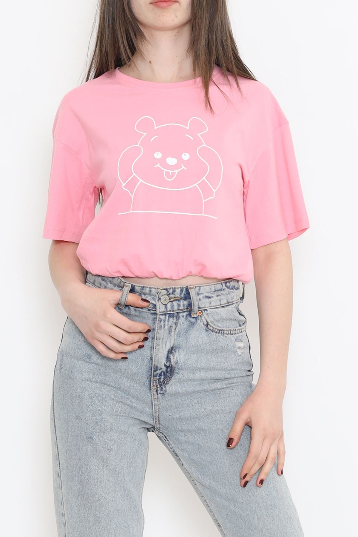 Elastic Waist T-Shirt Pink