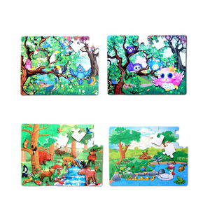 4 Set - 96 Piece Forest and Owl 5+ Felt Jigsaw Puzzle - 5 Years Puzzle