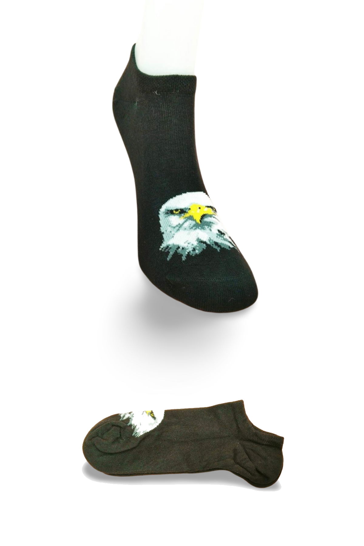 Black White Eagle Pattern Sporty Unisex Short Ankle Socks Summer 1 Pair