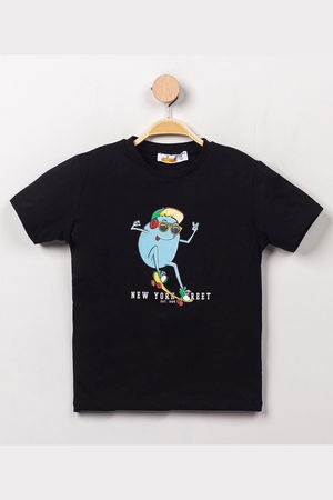 3-7 Years Printed Men's T-Shirt Black