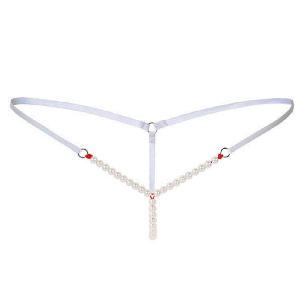 White Pearls Special Zone Fantasy Thong with Open Bell - White