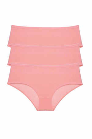 3 Pcs Women's High Waist Bato Panties Powder