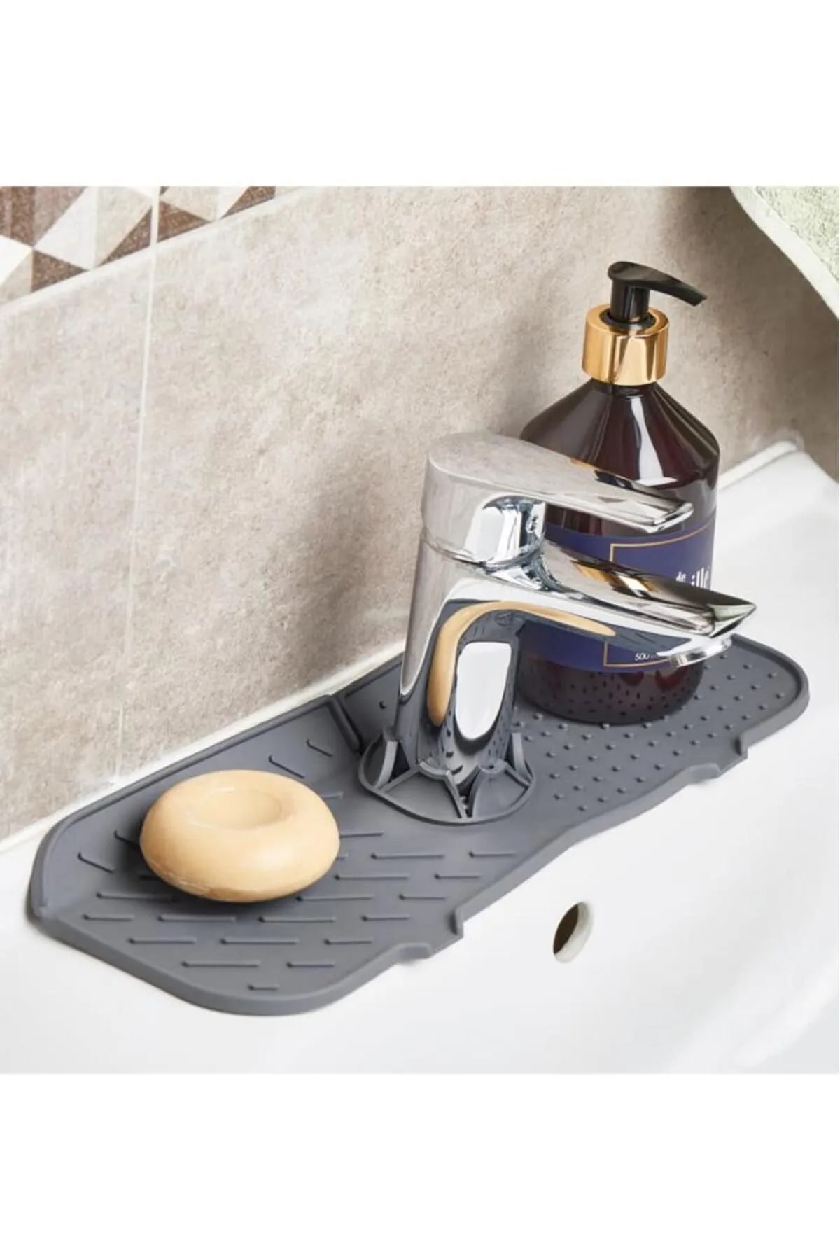 Flexible Faucet Sink Mat - Kitchen Bathroom Faucet Water Holder Dish Sponge Mat