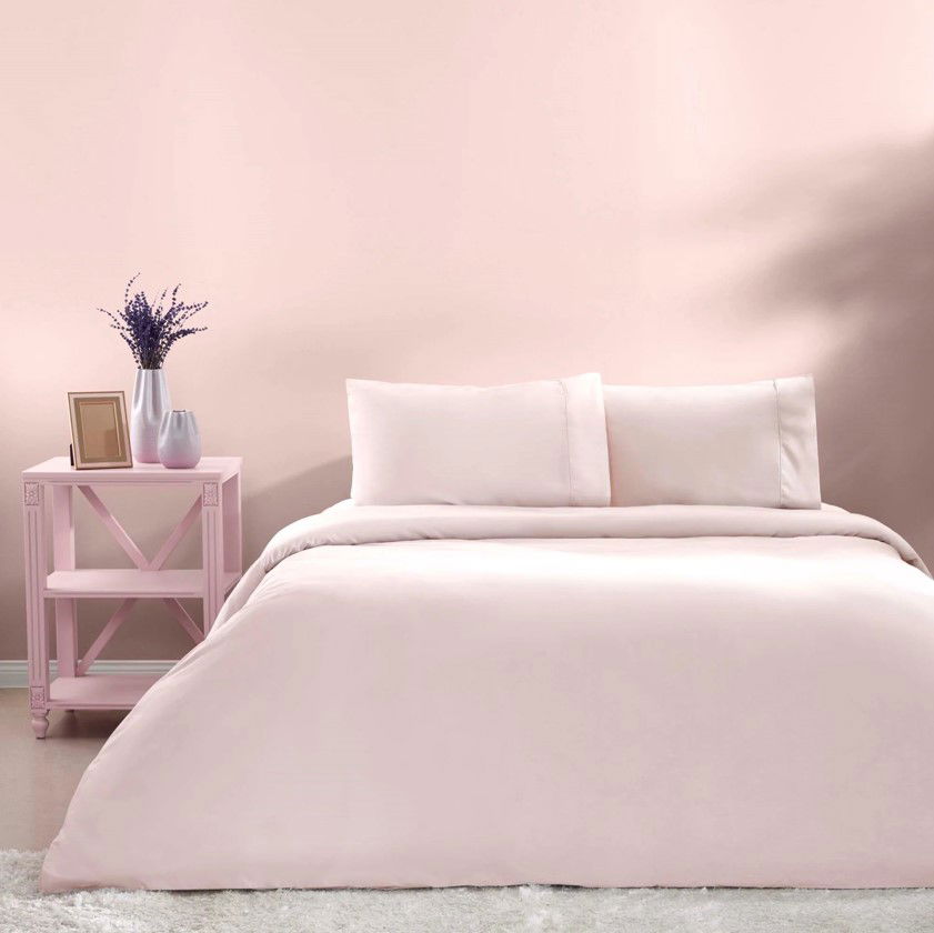 Cotton Single Duvet Cover Set Powder