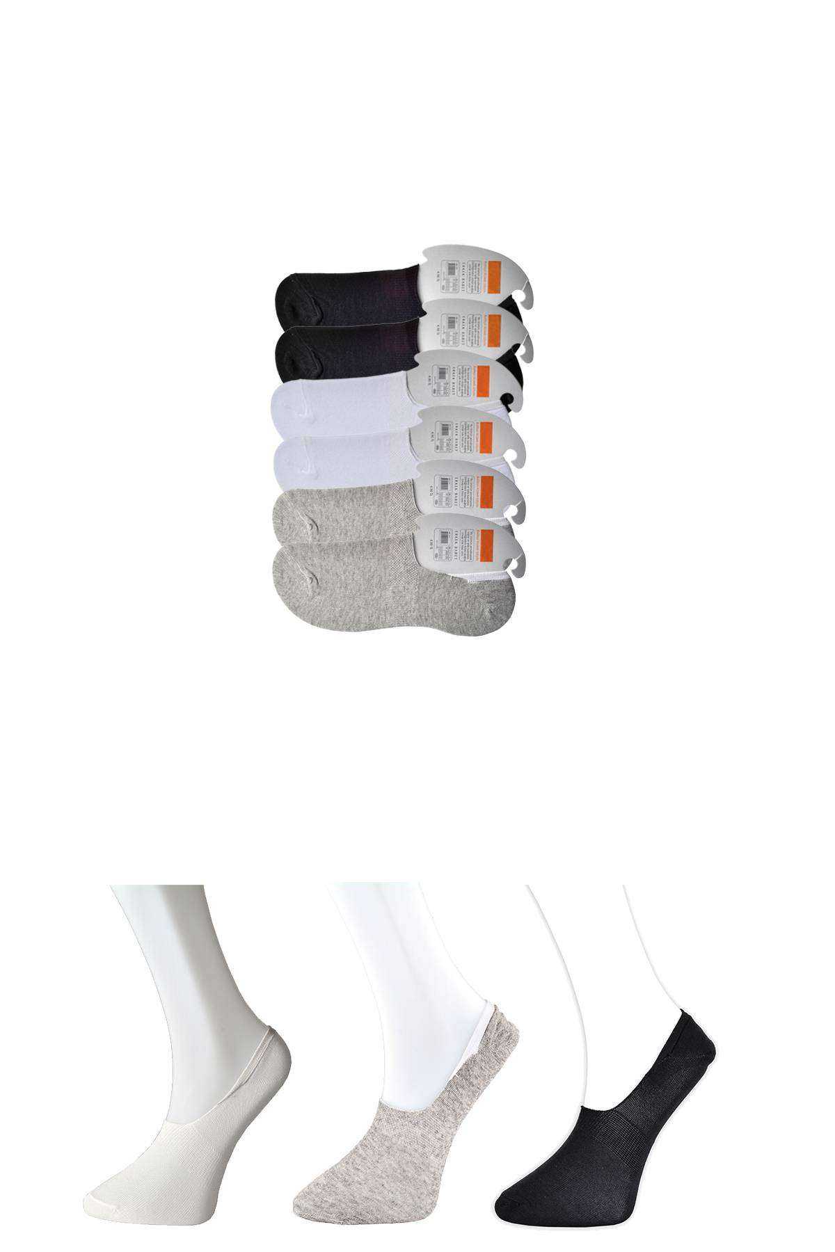 Black Gray and White Men's Babet Socks 6 pairs