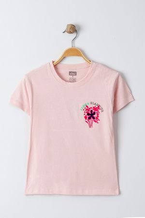 3-7 Years Printed Kids T-Shirt Pink