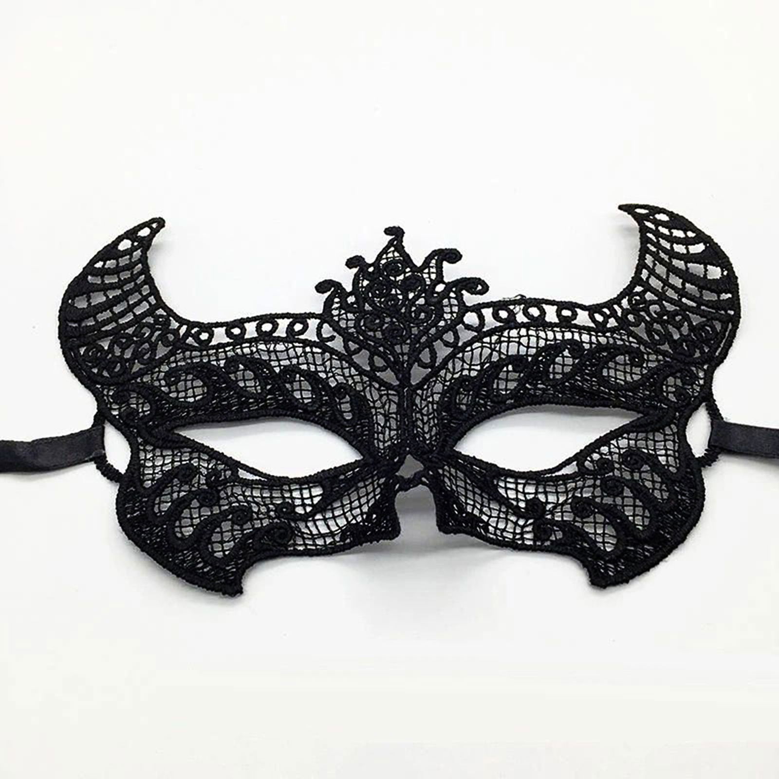 Black Color Lace Cut Lace Embroidered Prom Party Mask 2 No