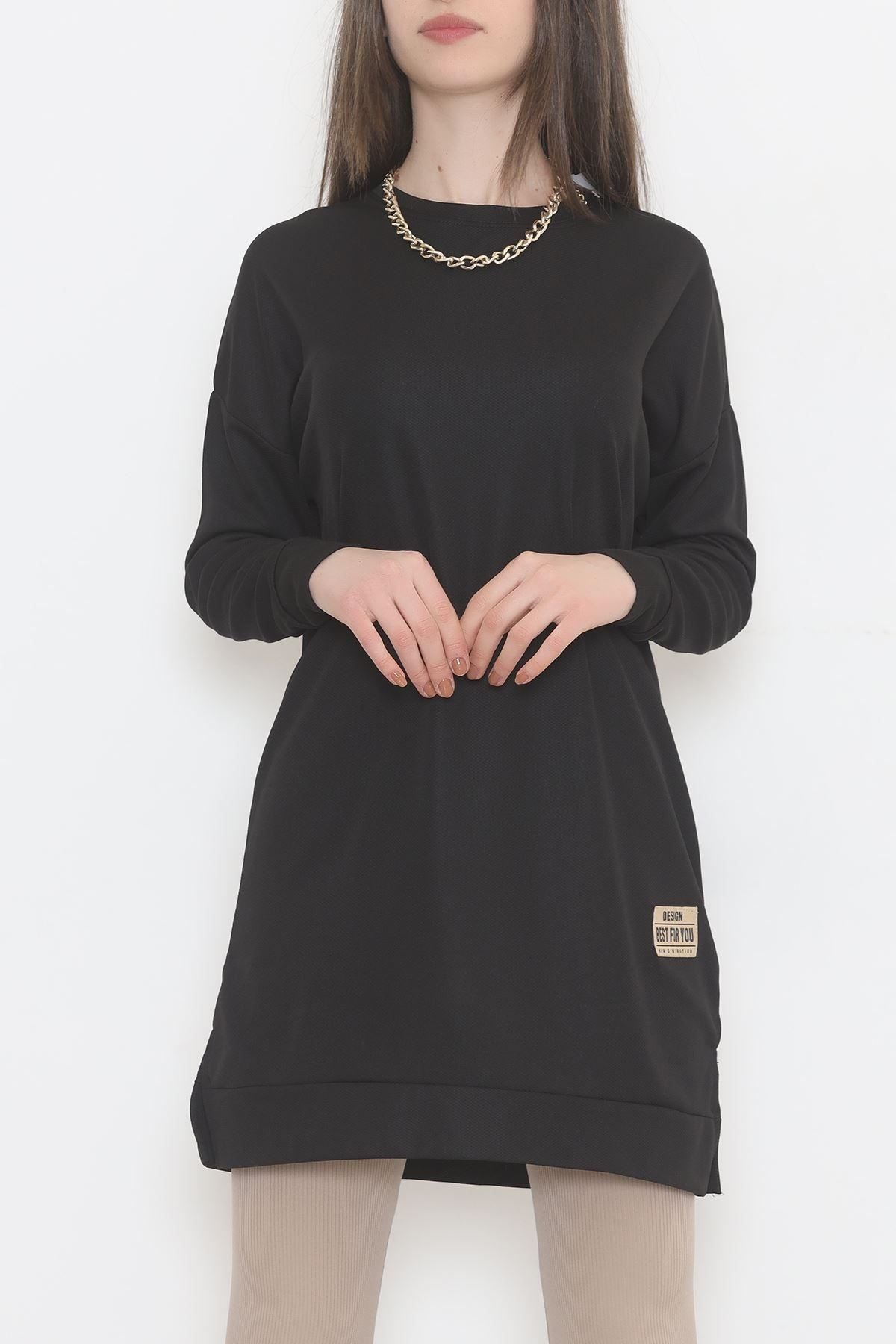 Crested Tunic Black