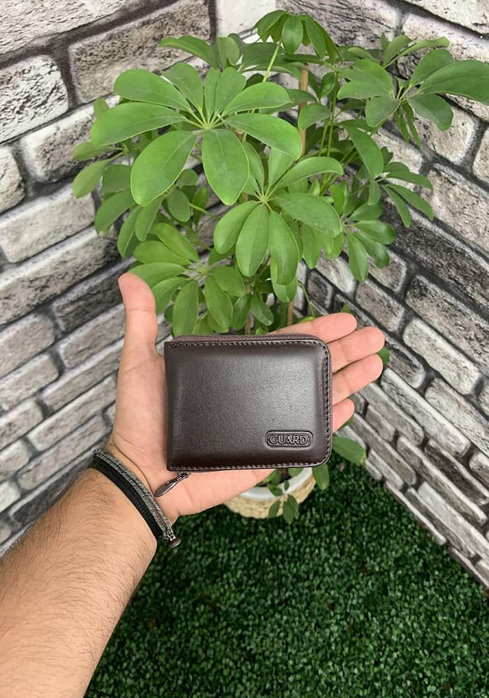 Brown Zippered Card Holder