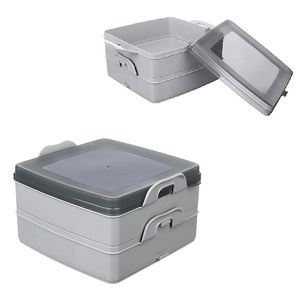 2 Layer Storage Container with Lid - Nutrition Container - Lunch Box Diet Container