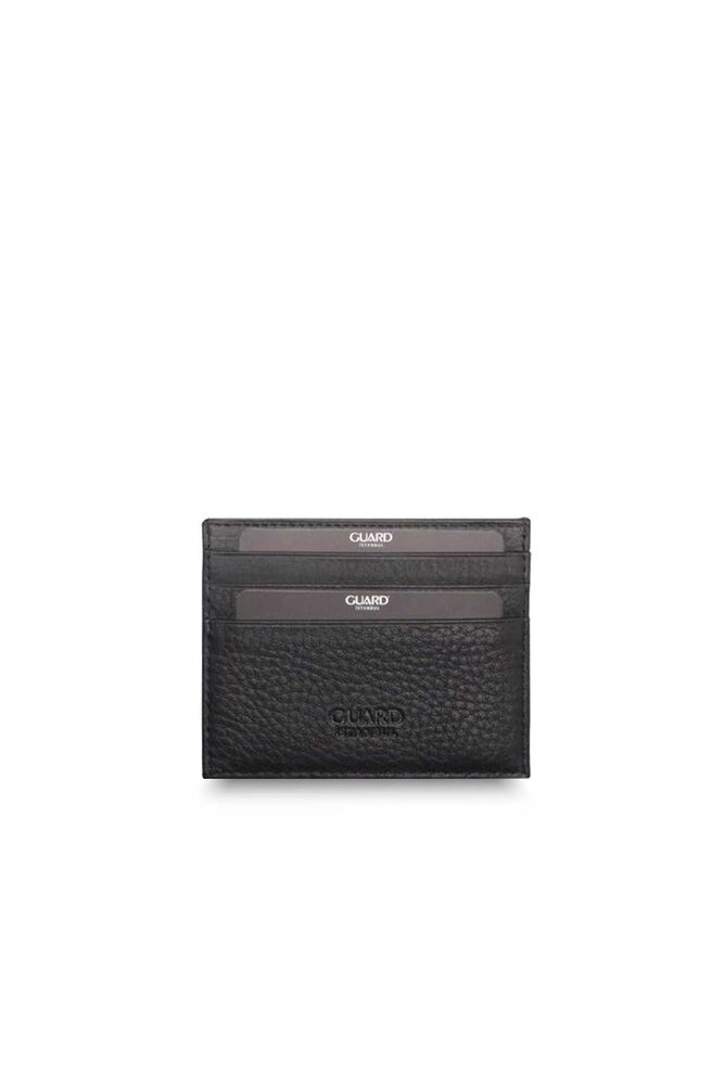 Smart Matte Black Leather Card Holder