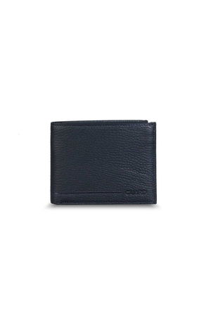 Navy Blue Horizontal Leather Men's Wallet