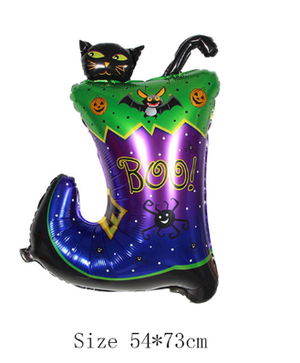 Halloween Cat in Black Boots Foil Balloon