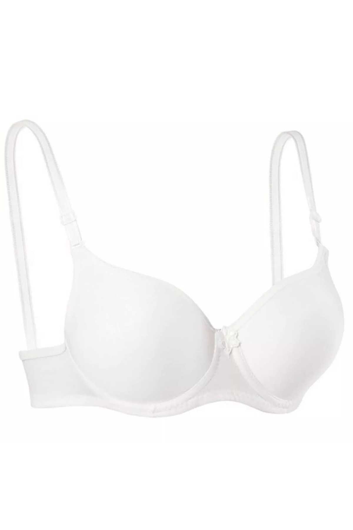 Silicone Unsupported Wire Flat Empty Bra White