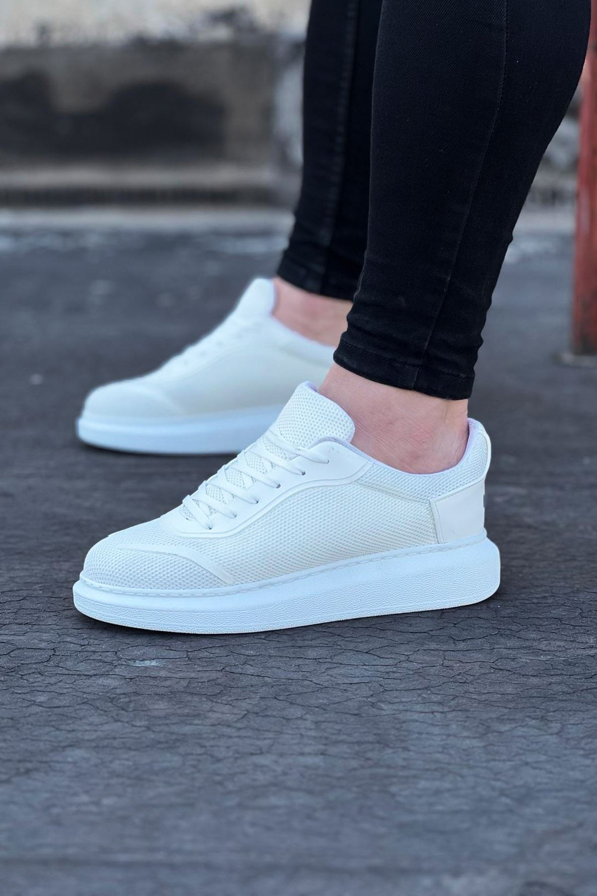 White Tricot Men's Casual Shoes