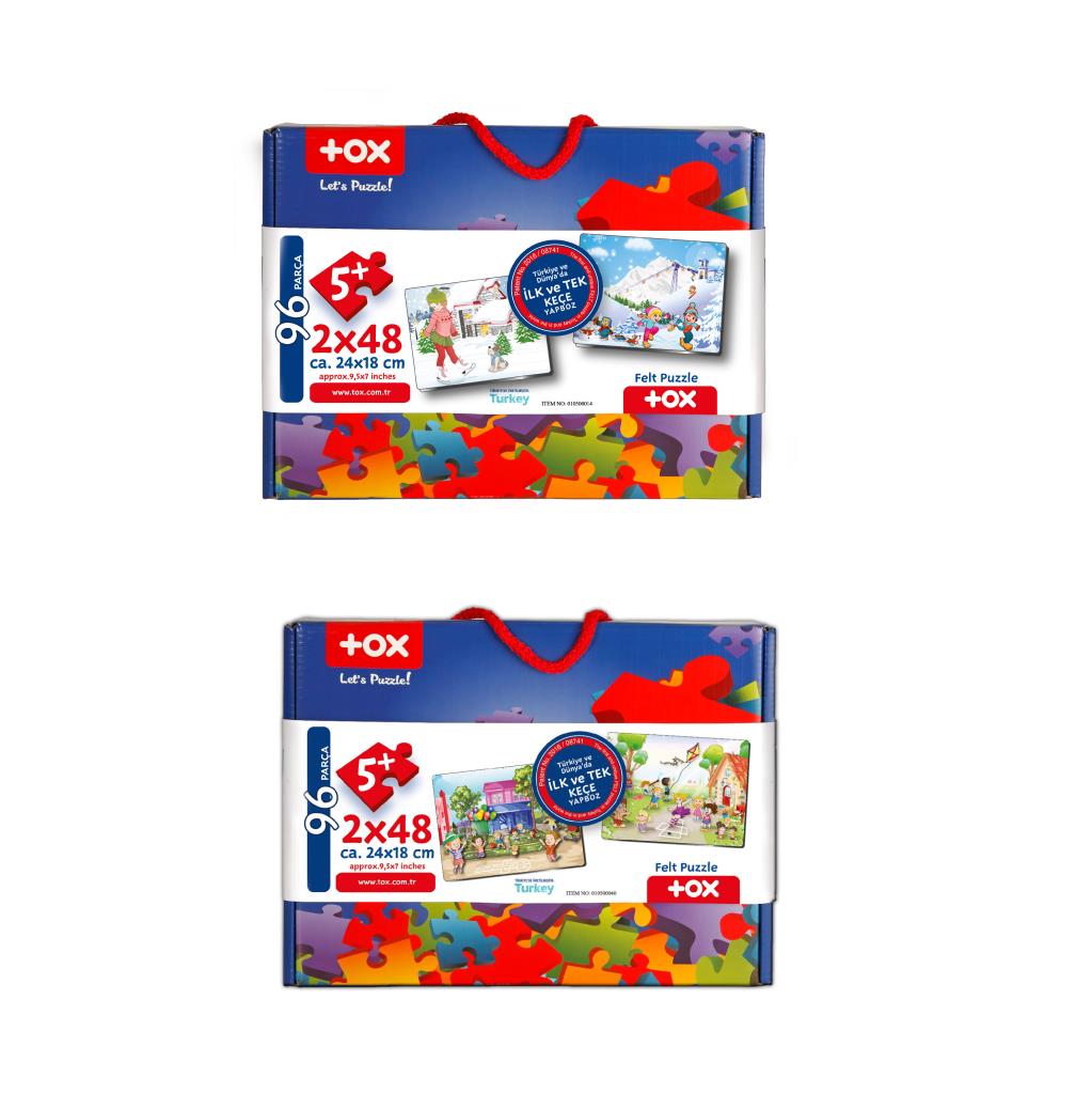 4 Set - 96 Piece Winter and Playground 5+ Felt Jigsaw Puzzle - 5 Year Old Puzzle