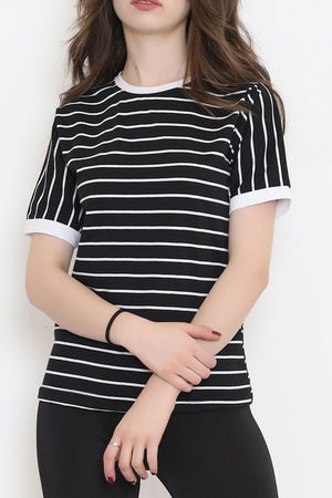 Striped Suprem T-Shirt Black and White