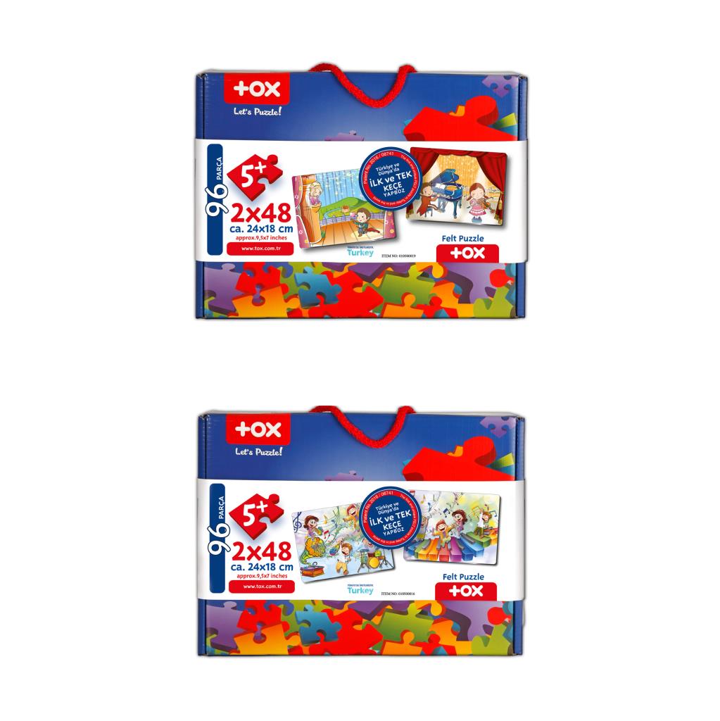 4 Set - 96 Piece Music and Scene 5+ Felt Jigsaw Puzzle - 5 Year Old Puzzle