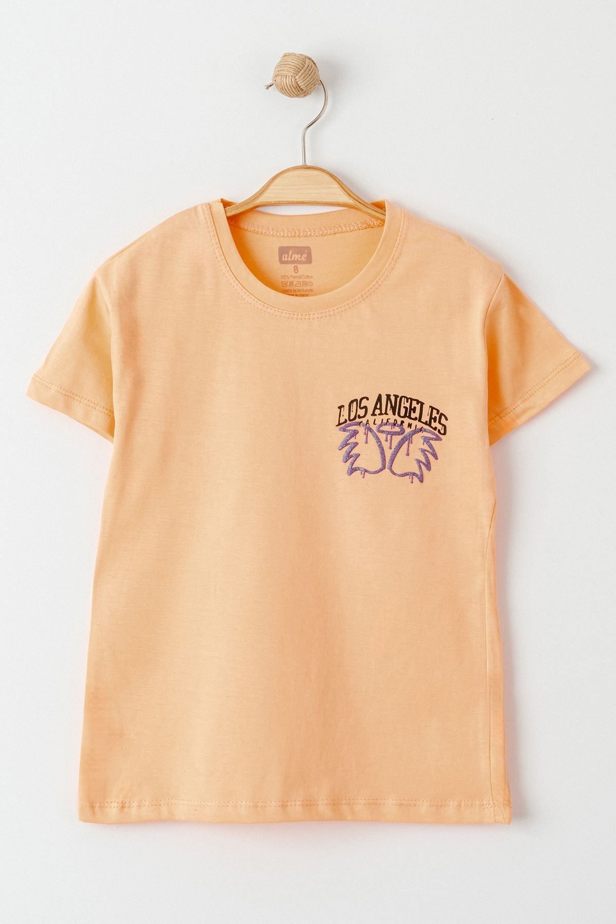 8-12 Years Printed Kids T-Shirt Orange